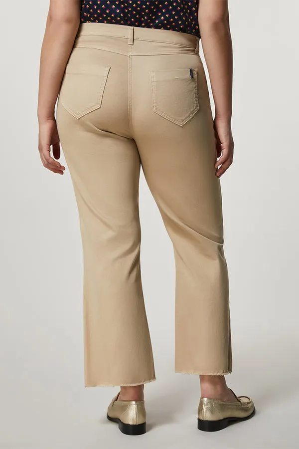 Persona (by Marina Rinaldi) VELETTA BEIGE CAVALRY TWILL COTTON TROUSERS