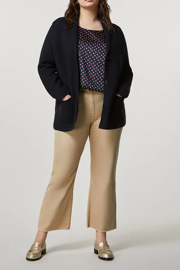 Persona (by Marina Rinaldi) VELETTA BEIGE CAVALRY TWILL COTTON TROUSERS