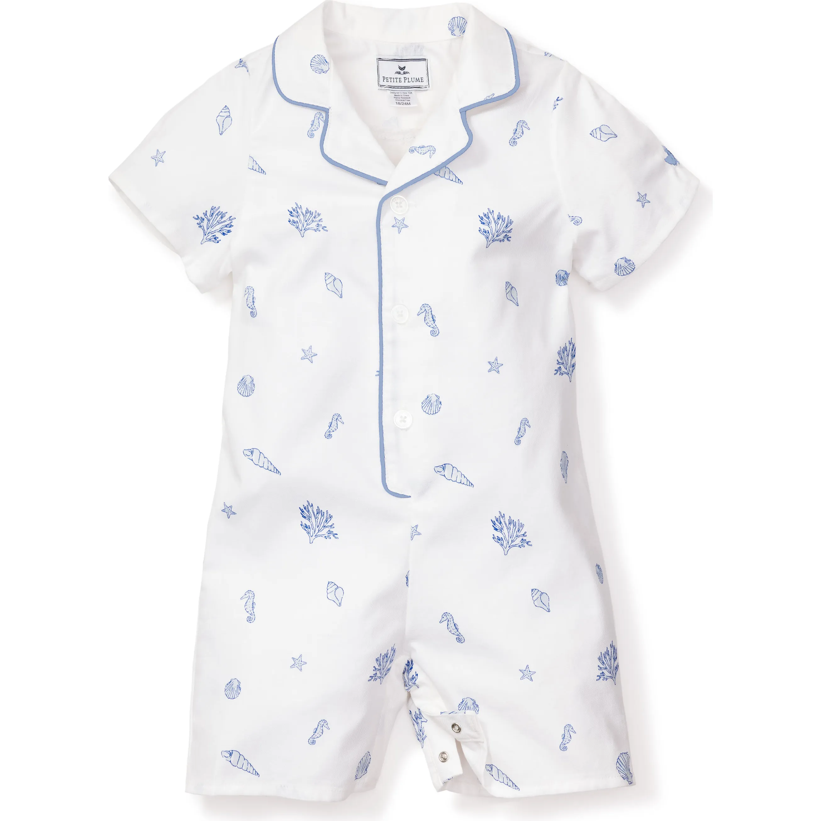 Petite Plume Summer Romper, Suffolk Seashells