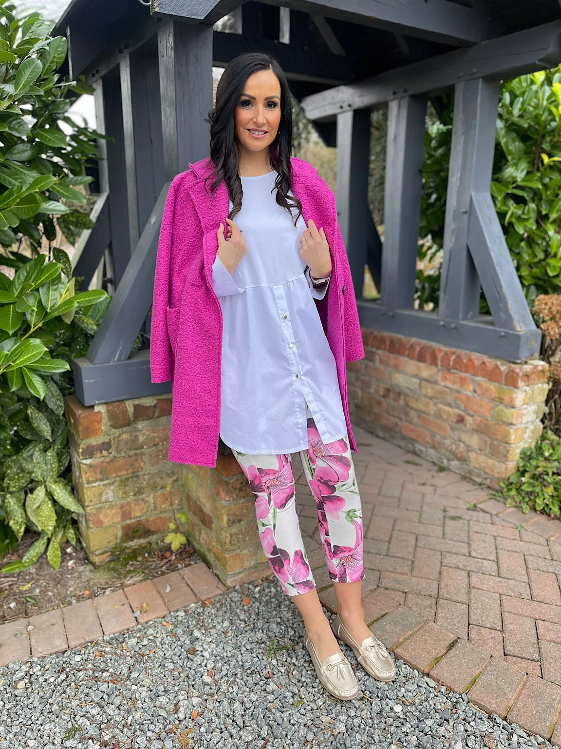 Pink Vibrant Floral Joggers Christine