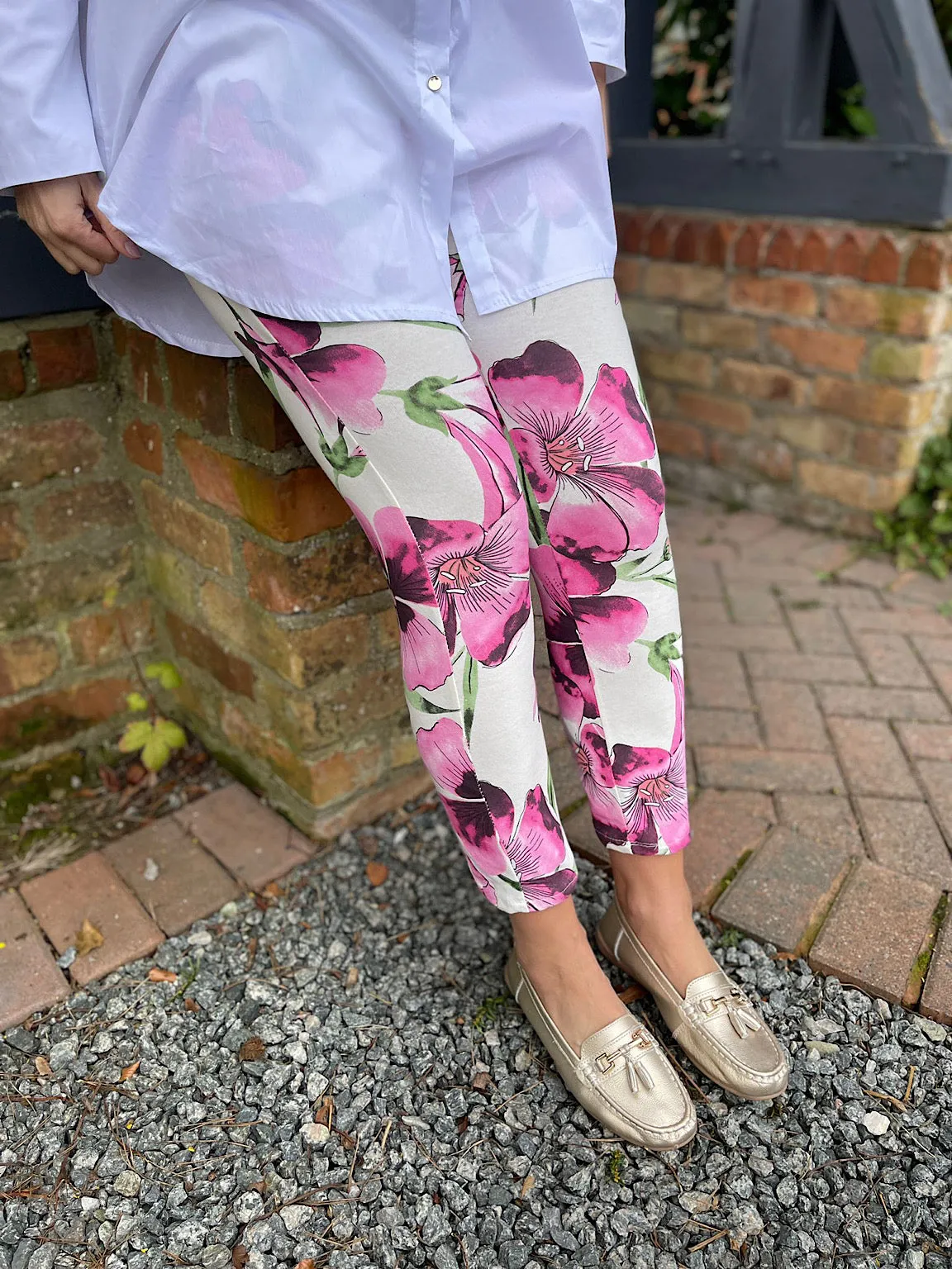 Pink Vibrant Floral Joggers Christine