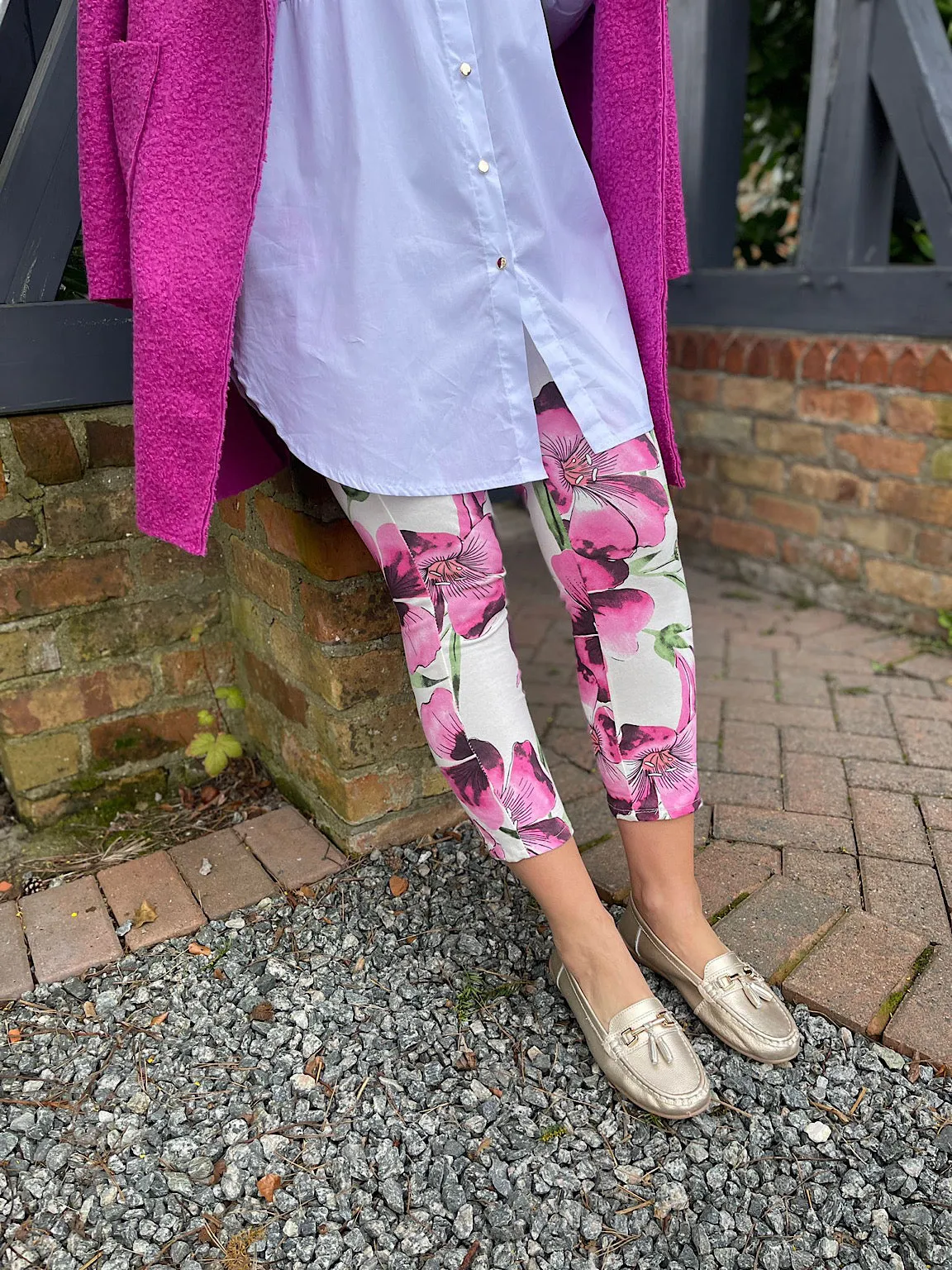 Pink Vibrant Floral Joggers Christine