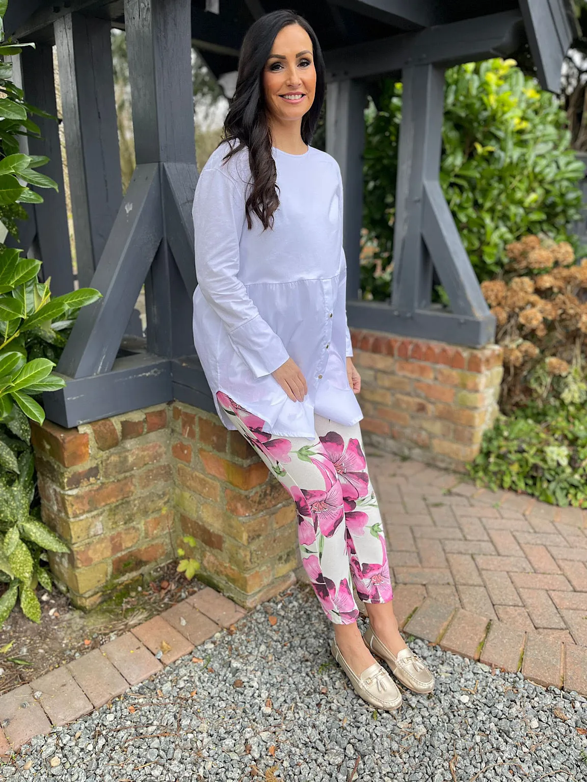 Pink Vibrant Floral Joggers Christine