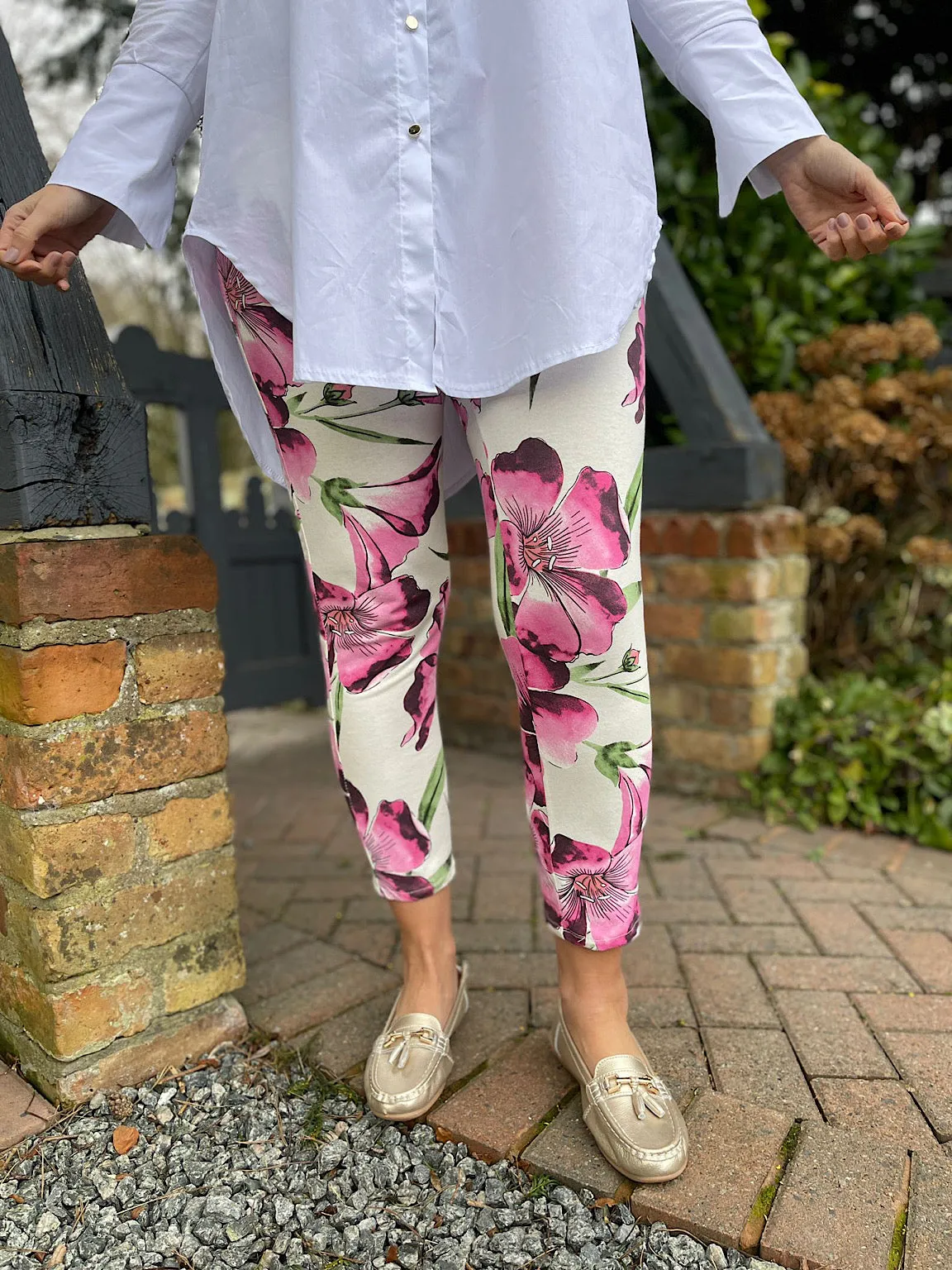 Pink Vibrant Floral Joggers Christine