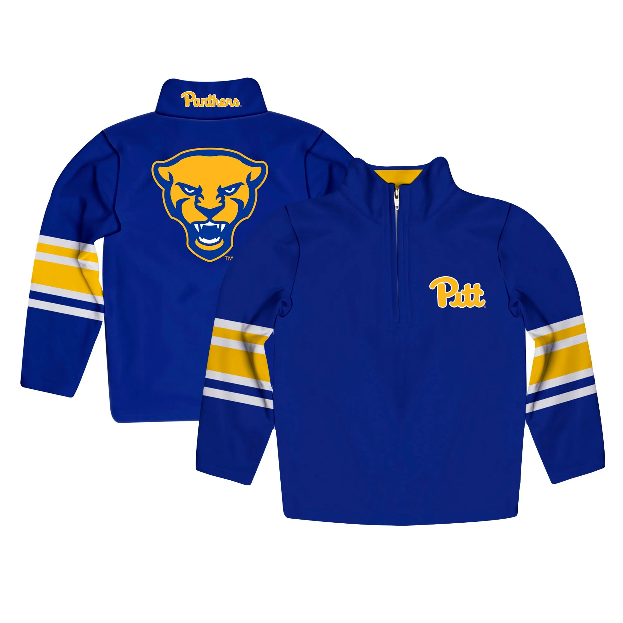 Pitt Panthers Youth Royal Quarter-Zip Pullover Sweatshirt