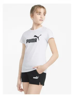 Puma Girls LogoT-Shirt and Shorts Set - White