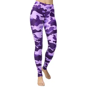 Purple Camo Yoga Leggings