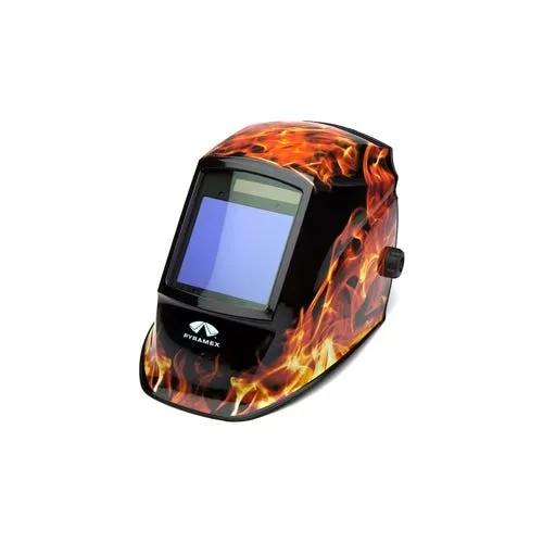 Pyramex Leadhead Flame Decorated Auto Darkening Welding Helmet WHAM3030FL