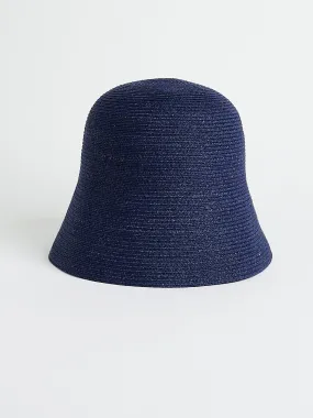 Raffia Braid Free Hat in Navy/Black