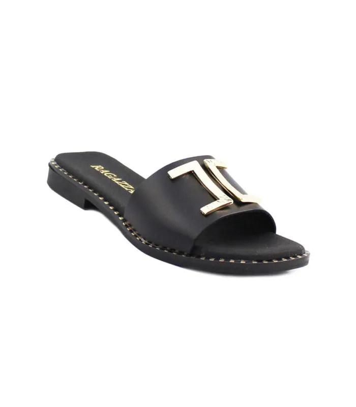 Ragazza Leather Slipper- Black