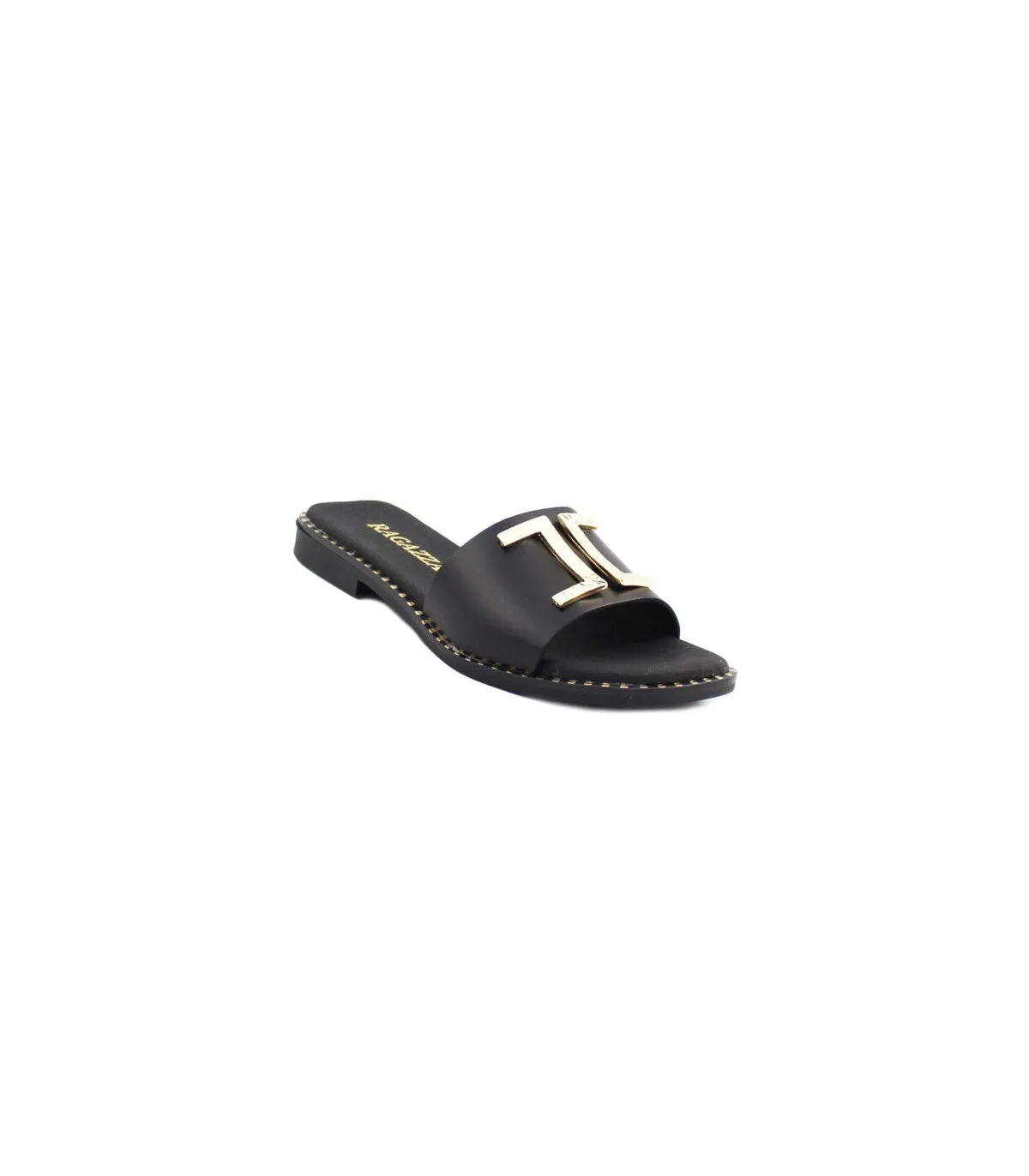 Ragazza Leather Slipper- Black