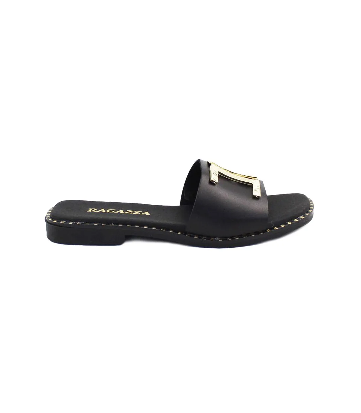 Ragazza Leather Slipper- Black