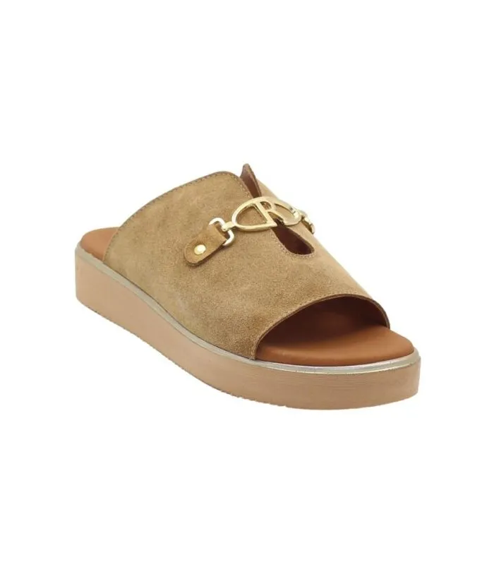 Ragazza Leather Slipper- Nut