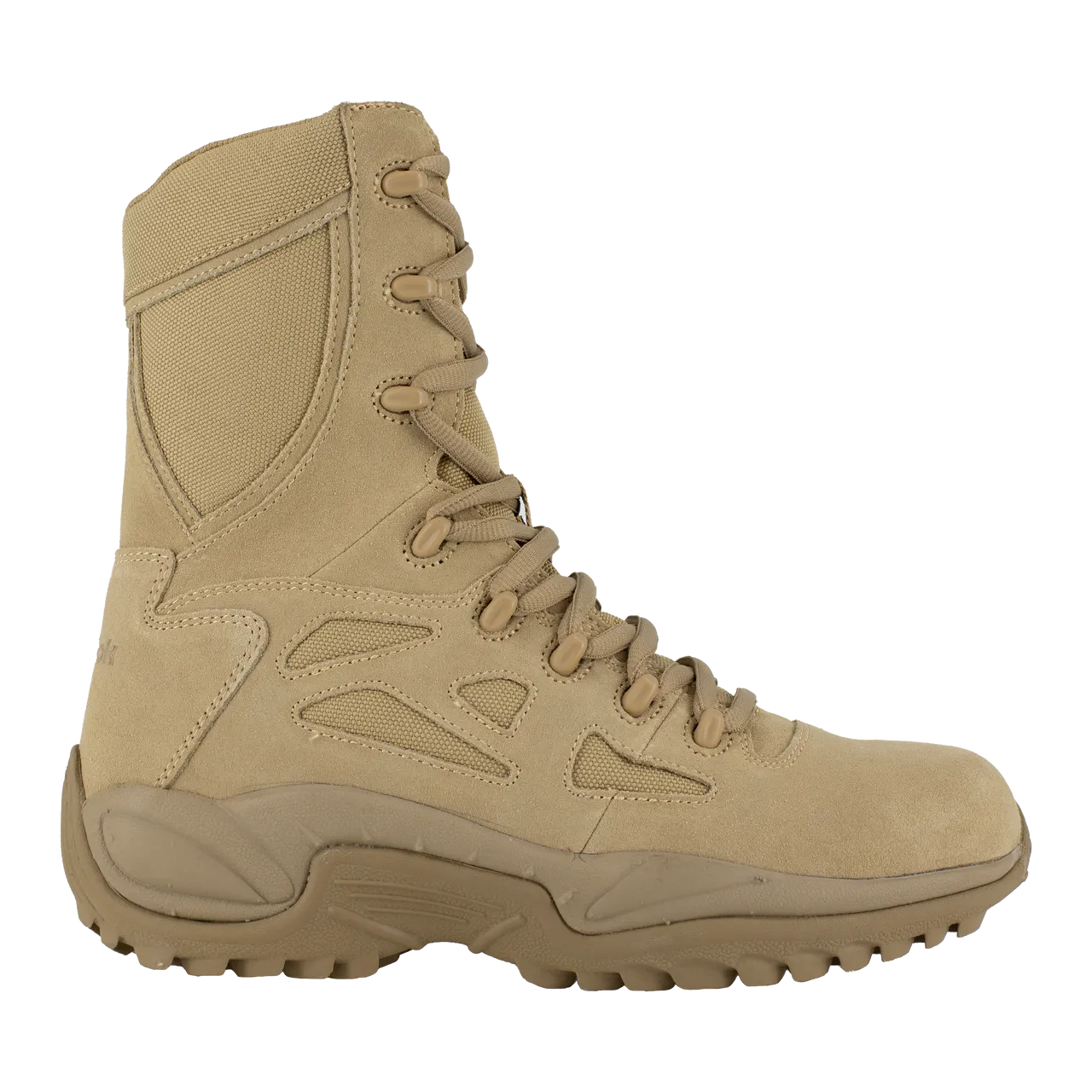 Reebok Men's 8" Rapid Response RB Stealth Boot with Side Zipper Desert Tan 