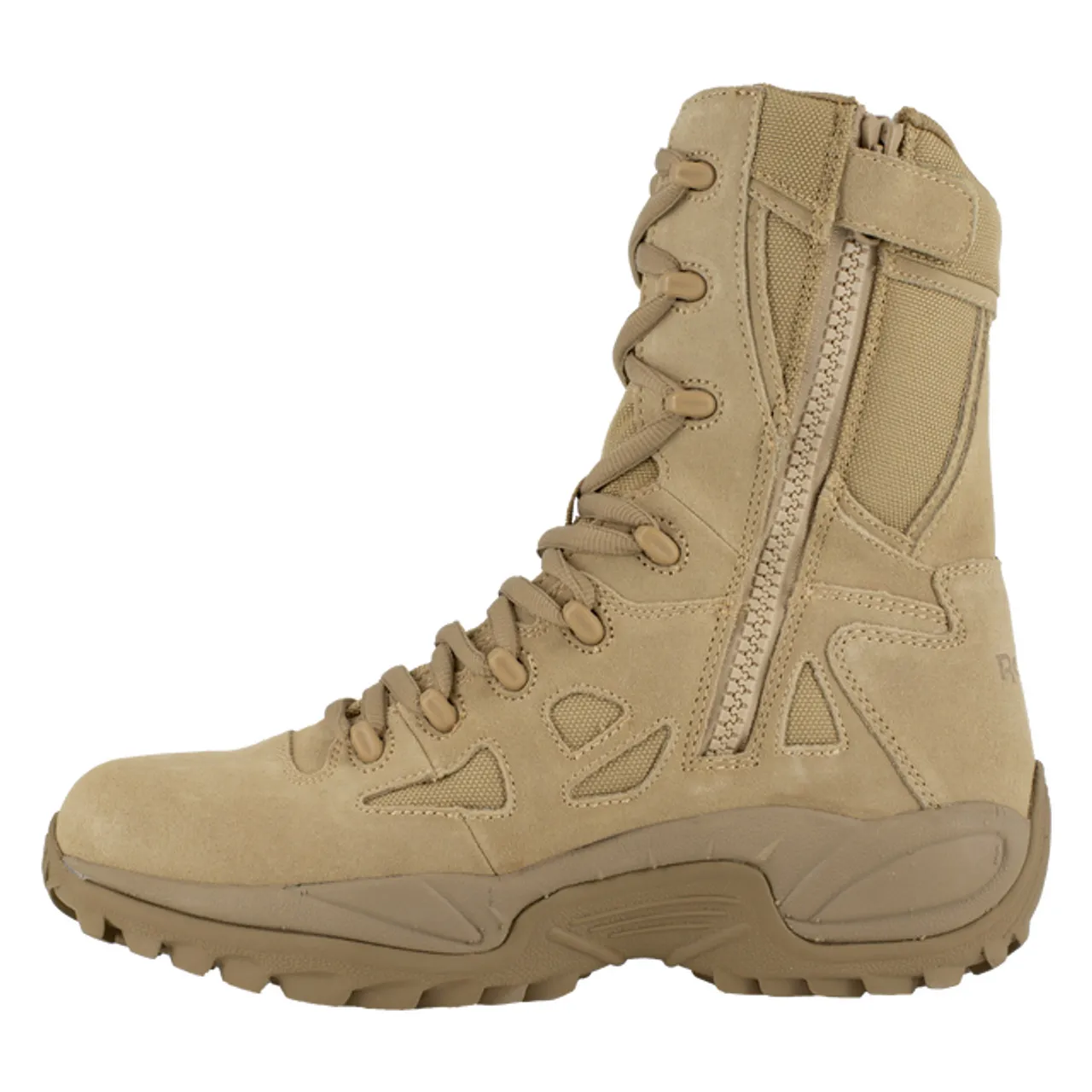 Reebok Men's 8" Rapid Response RB Stealth Boot with Side Zipper Desert Tan 