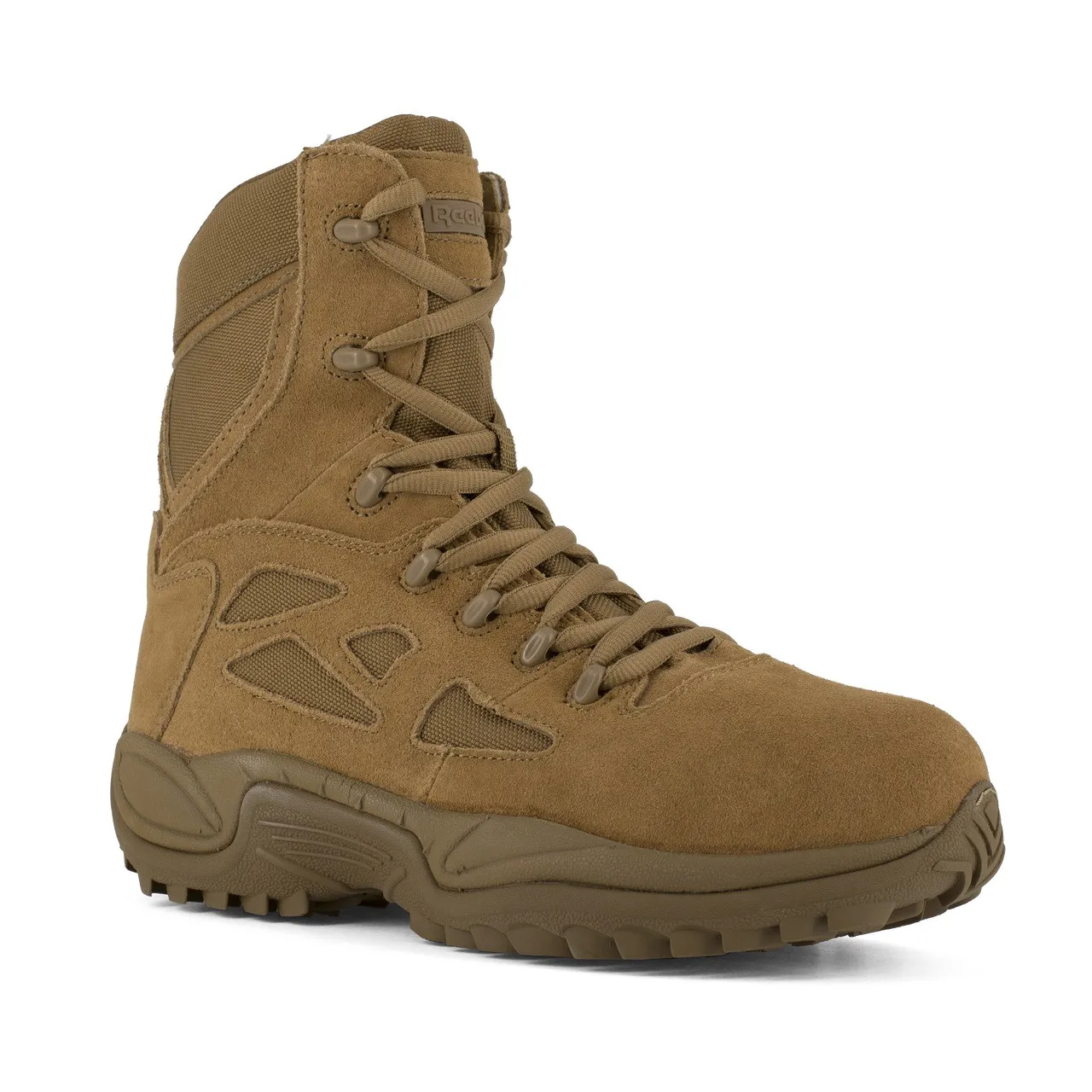 Reebok Men's Rapid Response 8" Stealth Boot with Side Zipper Coyote Brown