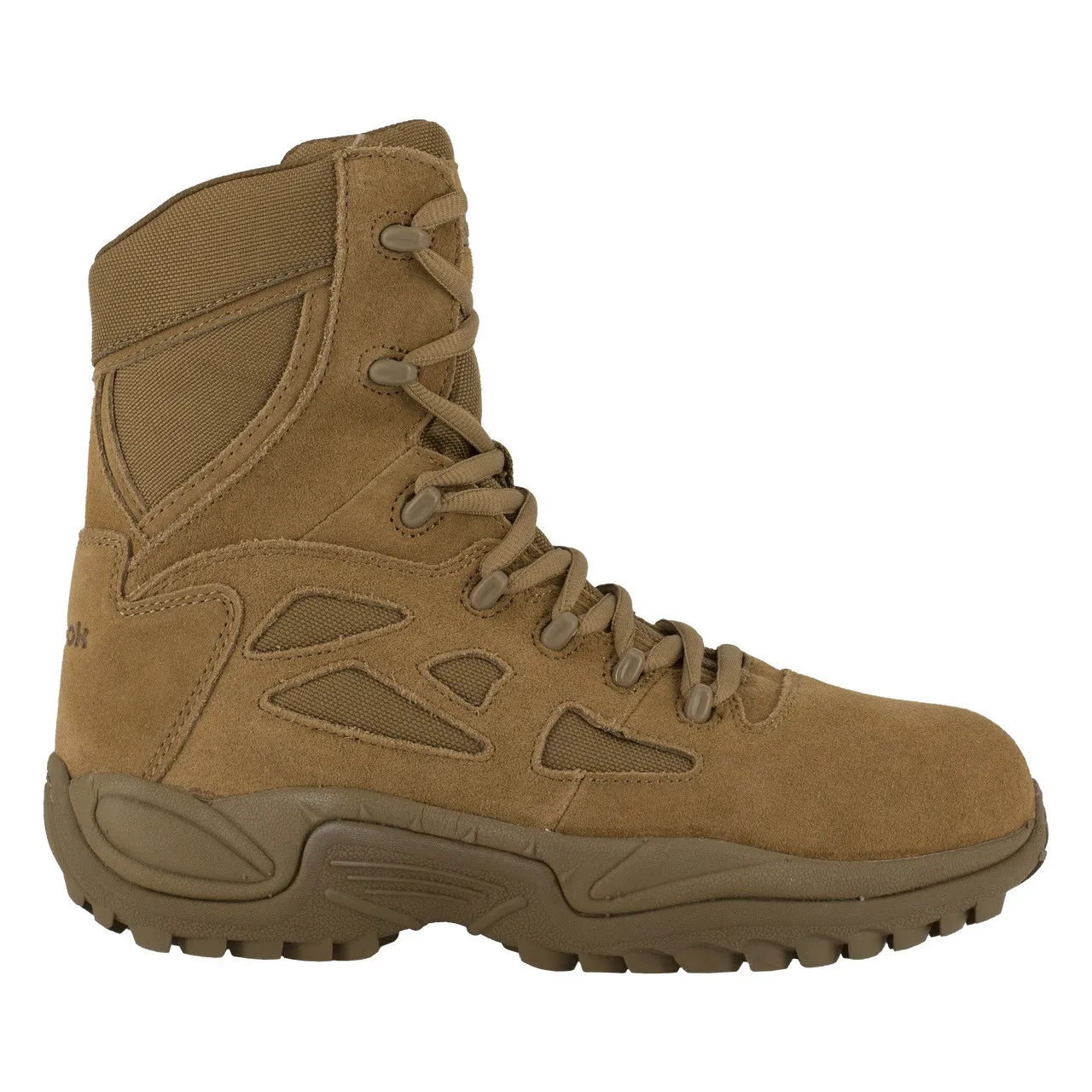 Reebok Men's Rapid Response 8" Stealth Boot with Side Zipper Coyote Brown