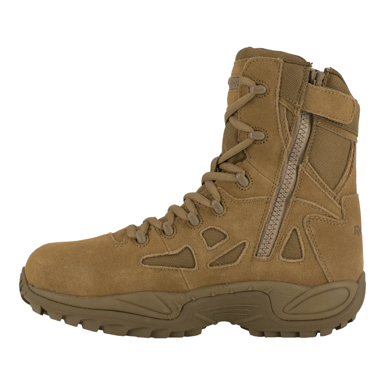 Reebok Men's Rapid Response 8" Stealth Boot with Side Zipper Coyote Brown