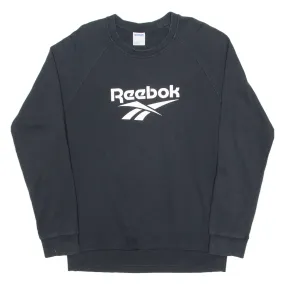 REEBOK Mens Sweatshirt Black Crewneck L