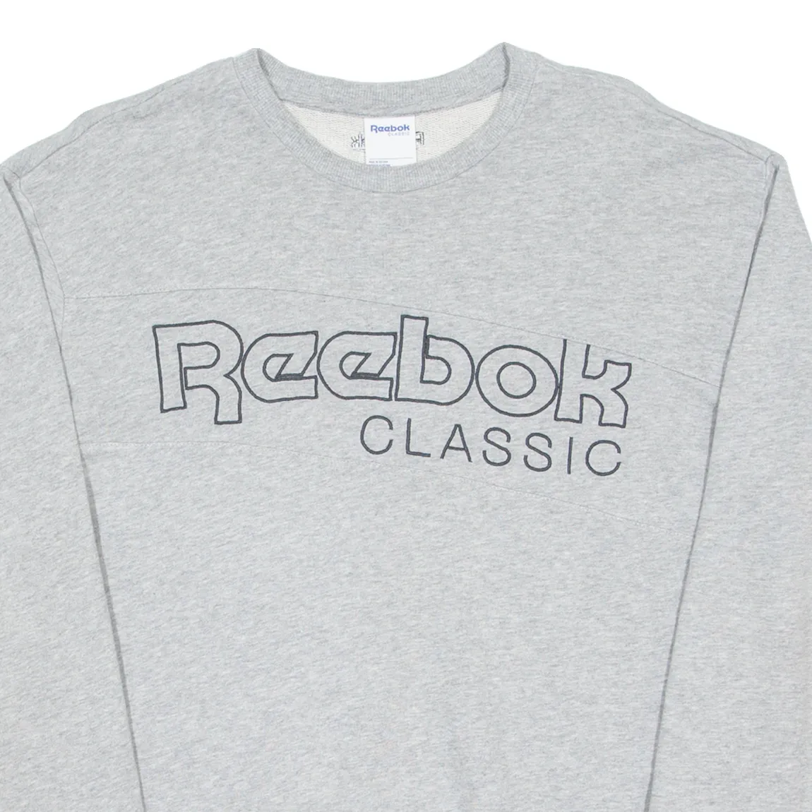 REEBOK Mens Sweatshirt Grey Crew Neck L