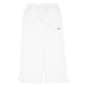 REEBOK Womens Track Pants White Wide-Leg UK 12 W30 L30