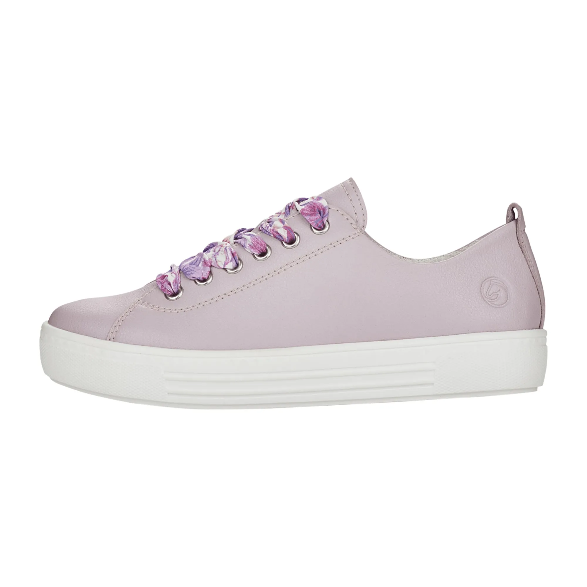 Remonte Women's Lilac Leather Sneakers Round Toe Lace-Up Normal Fit