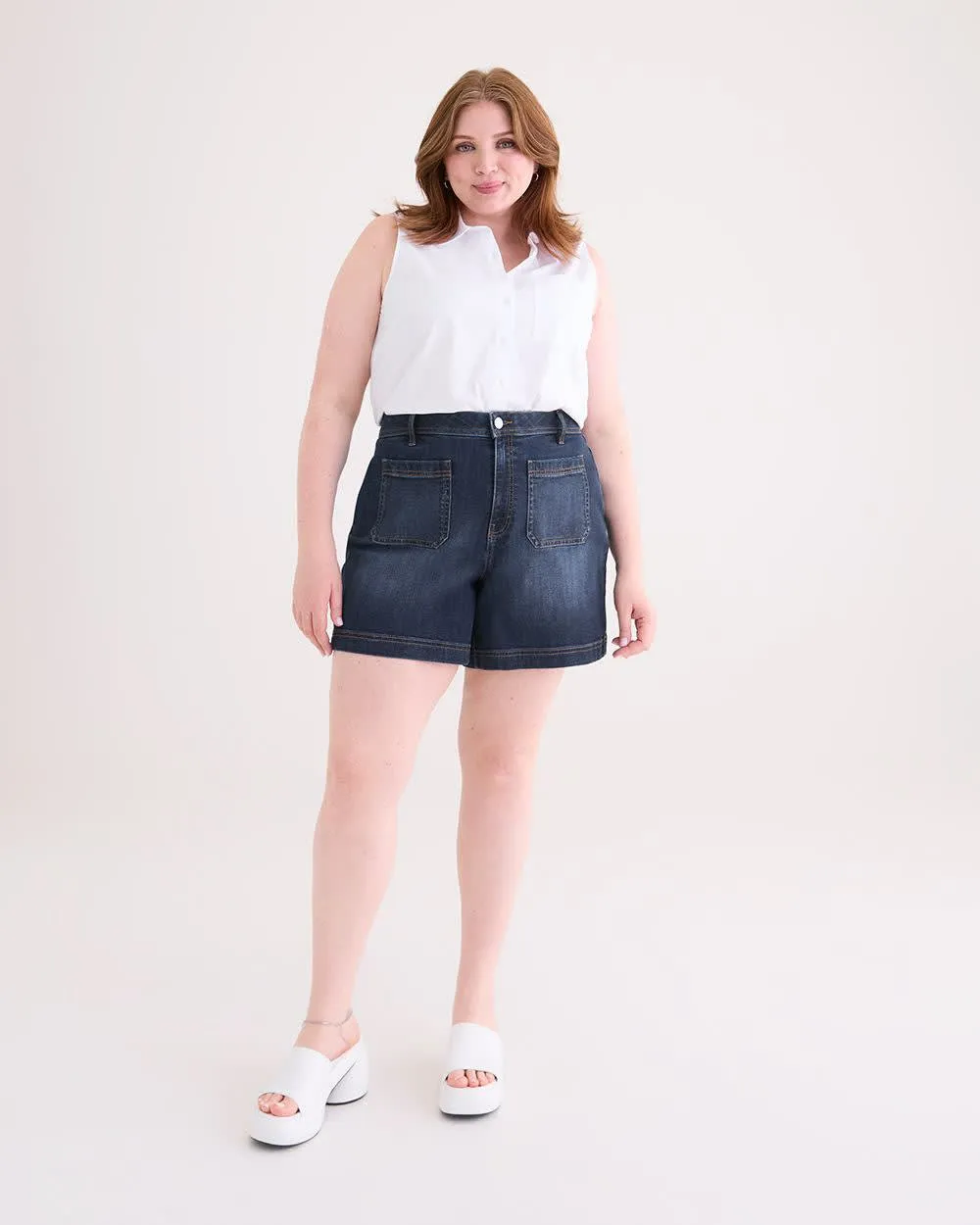 Responsible, Curvy-Fit Fashion Denim Shorts, Dark Wash - d/C JEANS