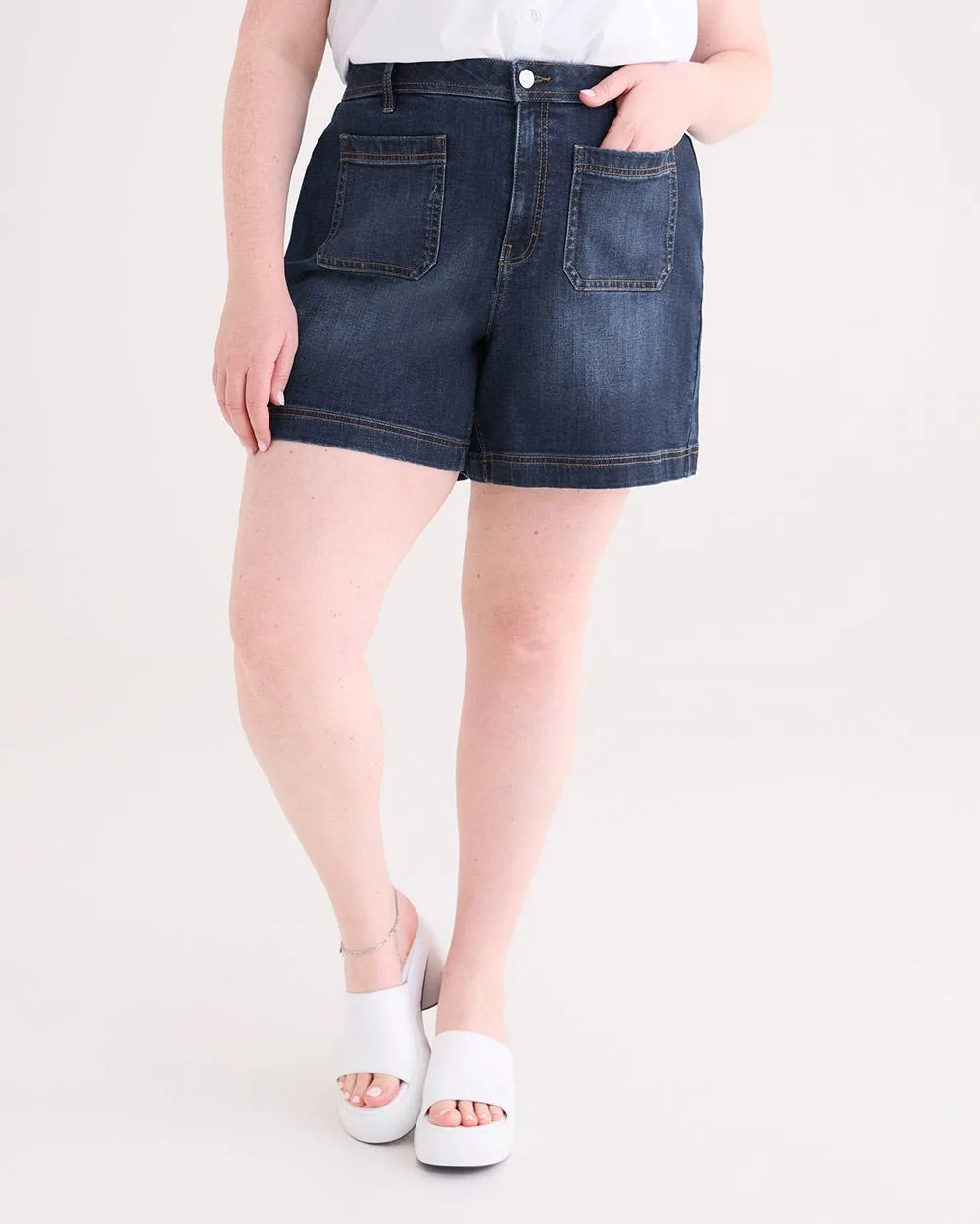 Responsible, Curvy-Fit Fashion Denim Shorts, Dark Wash - d/C JEANS