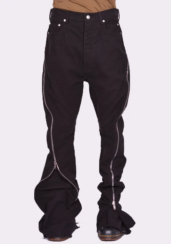 RICK OWENS MEN RU02D6343 TB BOLAN BANANA TROUSERS BLACK (New Season FW24)