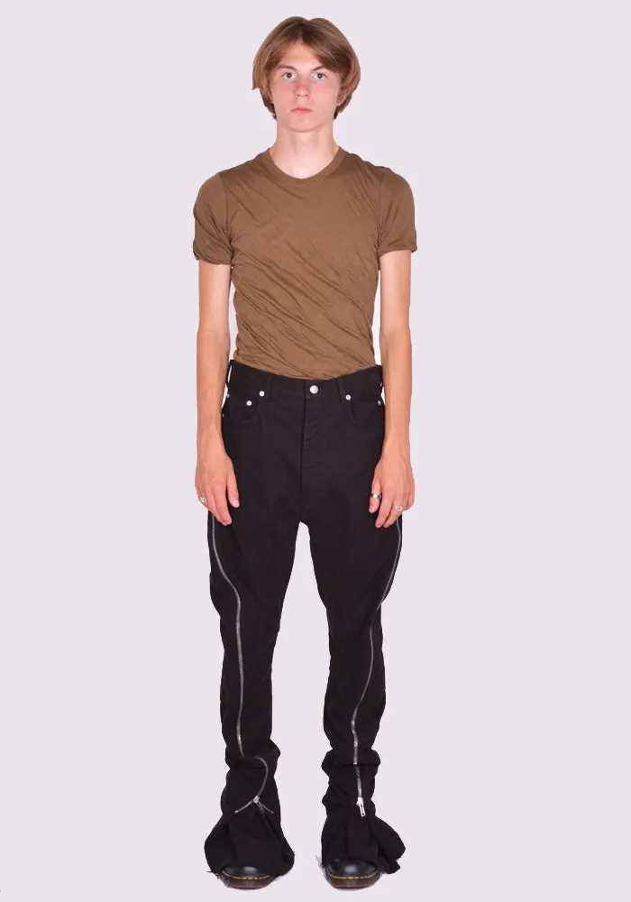 RICK OWENS MEN RU02D6343 TB BOLAN BANANA TROUSERS BLACK (New Season FW24)