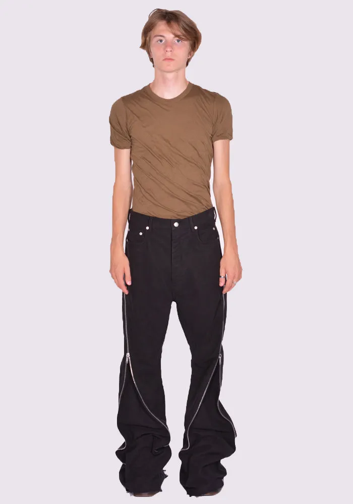 RICK OWENS MEN RU02D6343 TB BOLAN BANANA TROUSERS BLACK (New Season FW24)