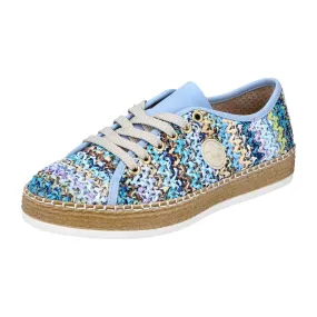 Rieker FSK Women's Colorful Lace-Up Sneakers with Cushioned Sole