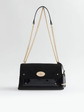 River Island Oval Lock Pocket Shoulder Bag - Black