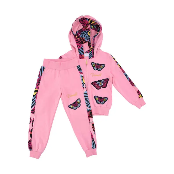 Roberto Cavalli Kids Butterfly Print Fuchsia Tracksuit