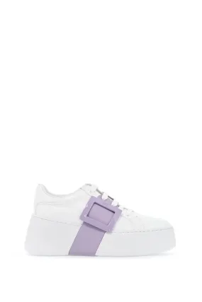 Roger Vivier    Roger Vivier Leather Viv' Skate Sneakers