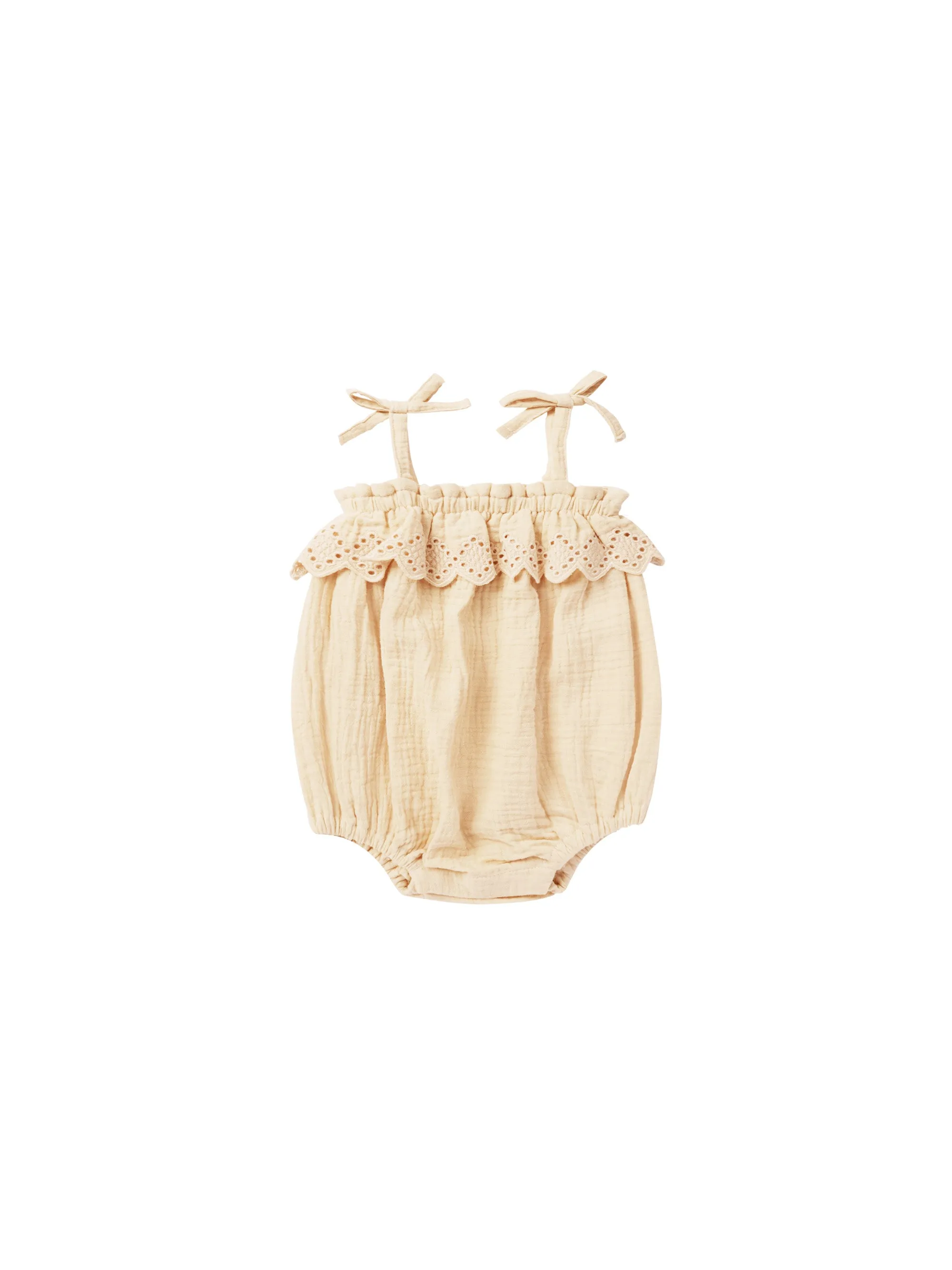 Rylee & Cru RUFFLE ROMPER || ECRU