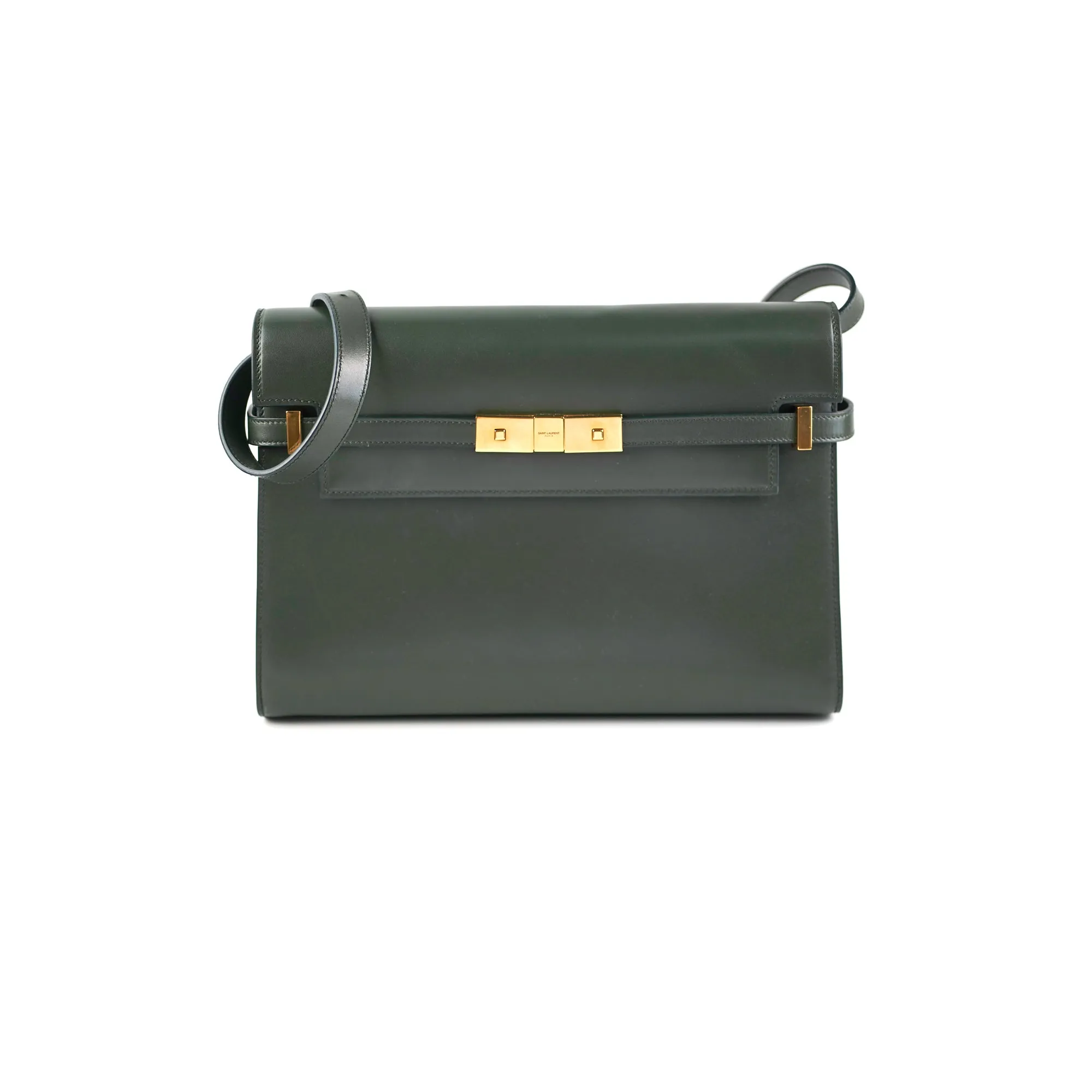 Saint Laurent YSL Manhattan Shoulder Bag Dark Green