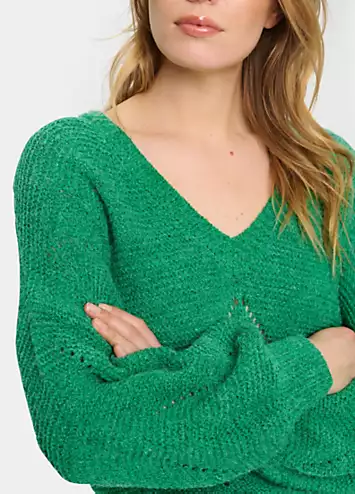 Saint Tropez Felia V-Neck Relaxed Fit Pullover | Grattan