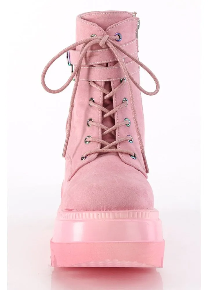 Shaker 52 Pastel Pink Vegan Suede Wedge Boot