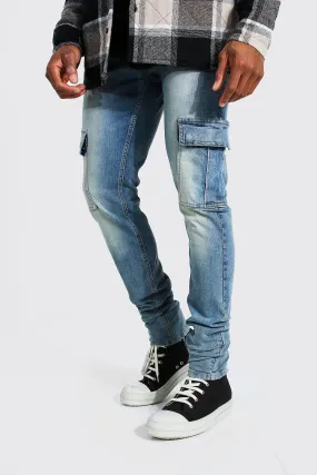 Skinny Stretch Stacked Leg Cargo Jeans