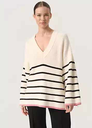 SLMusling V-Neck Loose Fit Pullover by Soaked in Luxury | Look Again