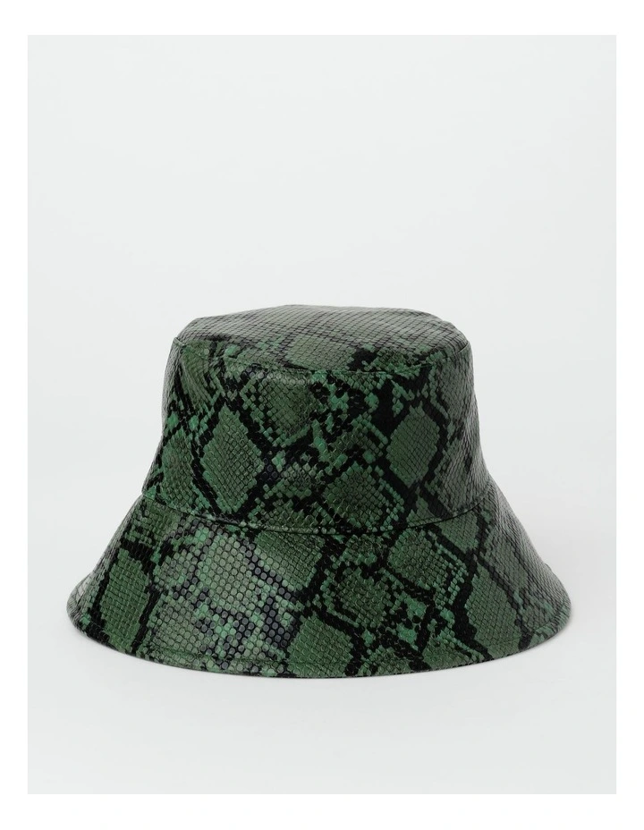 Snake Print Bucket Hat in Green