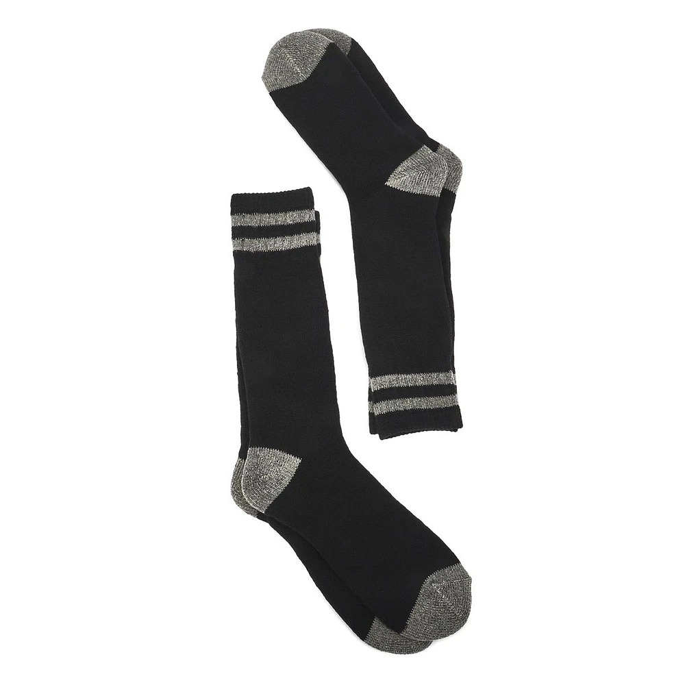 Soft Moc Mens Moisture Control Boot Sock - 2pack/Black