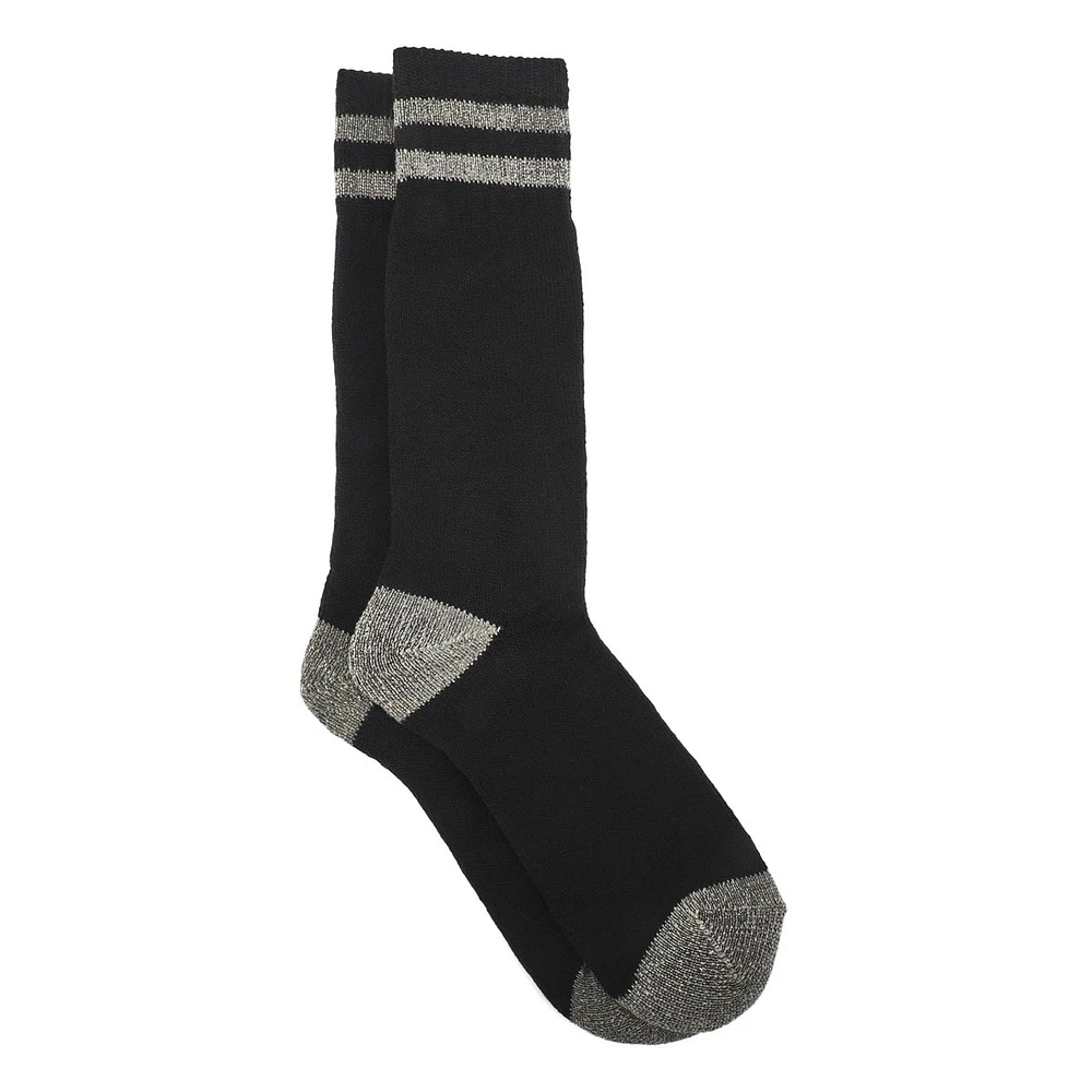 Soft Moc Mens Moisture Control Boot Sock - 2pack/Black