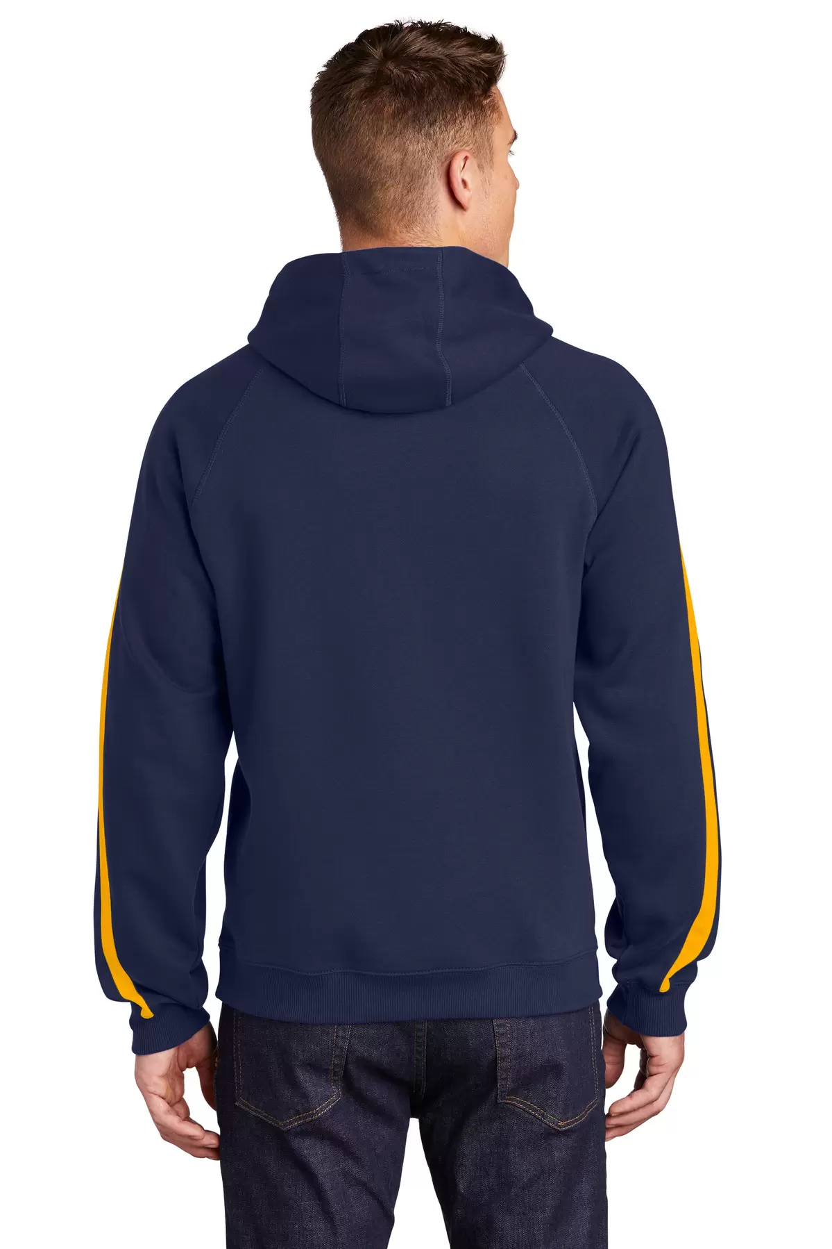 Sport Tek ST265 Sport-Tek Sleeve Stripe Pullover Hooded Sweatshirt SKU: ST265