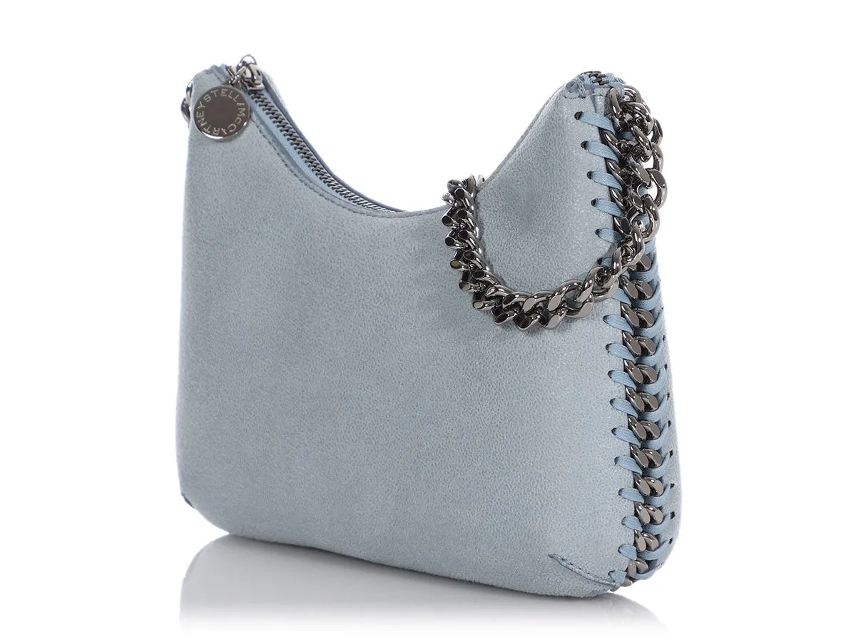 Stella McCartney Mini Light Blue Falabella Zip Shoulder Bag