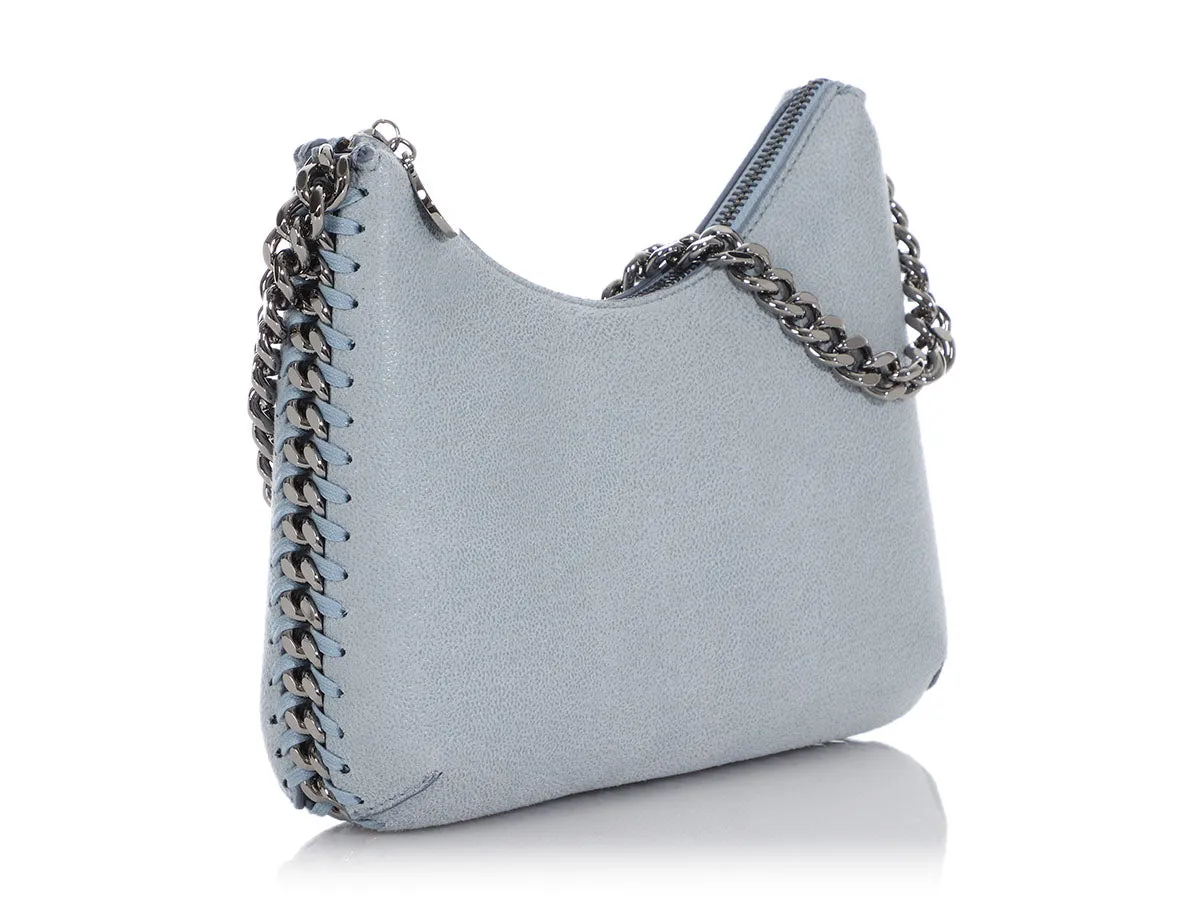 Stella McCartney Mini Light Blue Falabella Zip Shoulder Bag