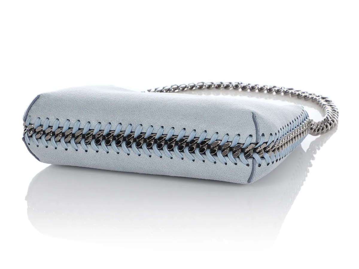 Stella McCartney Mini Light Blue Falabella Zip Shoulder Bag