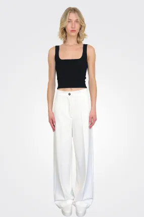 Straight Leg Trousers - White