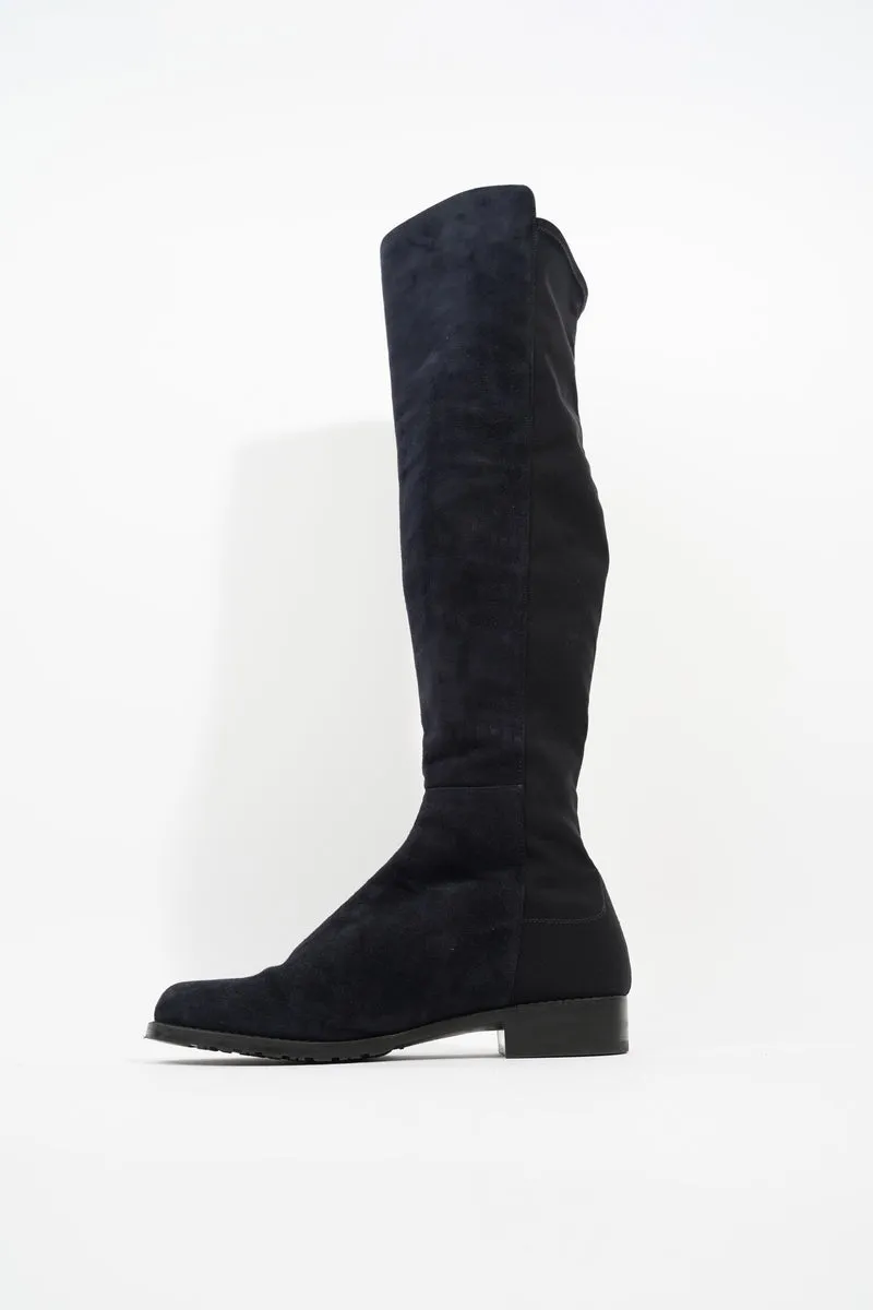 Stuart Weitzman Knee High Boot Navy Suede EU 37.5 UK 4.5